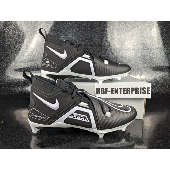 Nike Alpha Menace Pro 3 Mid Football Black White Men's Size 10 NEW - Picture 1 of 8